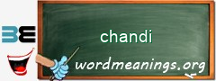 WordMeaning blackboard for chandi